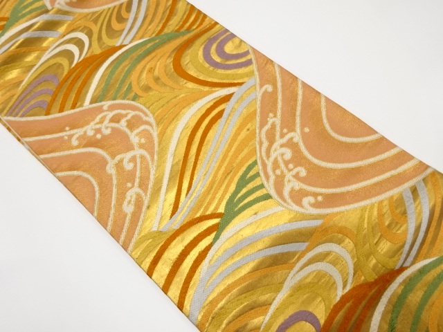 荒波模様織出し袋帯